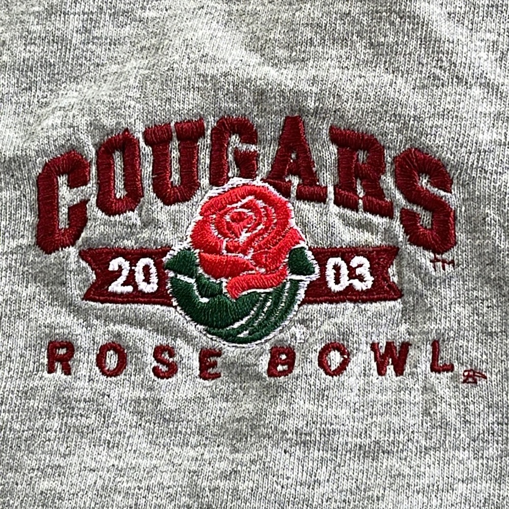 NWOT Washed WSU Cougars Rosebowl 2003 Tee Grey Gildan Activewear Game-day Shirt
